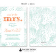 Load image into Gallery viewer, Blue and Coral Reef Bridal Shower Invitations, modern design with bold fonts, perfect for beach or waterfront celebrations