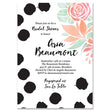 Load image into Gallery viewer, Elegant Black Dots and Pink Floral Bridal Shower Invitation featuring chic polka dots and pink florals by Digibuddha.