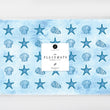 Load image into Gallery viewer, Beach Party Paper Placemats with Blue Seashells and Starfish by Digibuddha