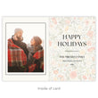 Load image into Gallery viewer, Elegant Warm Winter Floral Frame Folded Holiday Card with floral border and space for personalization