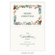Load image into Gallery viewer, Elegant Holly Berry Folded Christmas Card with vibrant holly berries, floral border, and space for personalization.