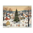 Load image into Gallery viewer, Cozy Little Christmas Village Folded Holiday Card with small village graphic, personalized photo option, and elegant design.