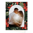 Load image into Gallery viewer, Elegant Winter Poinsettias Folded Holiday Card featuring poinsettias, personalized photo option, and elegant modern style.