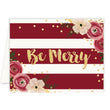 Load image into Gallery viewer, Be merry christmas cards with red stripe floral design, festive shimmer, and a modern yet classic touch by Digibuddha.