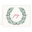 Load image into Gallery viewer, Joy festive wreath holiday card, vibrant red and green design, modern and beautiful, by Digibuddha.