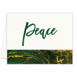 Load image into Gallery viewer, Marble Green & Gold Peace Holiday Cards, classic elegant design, beautiful Christmas stationery, by Digibuddha.
