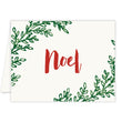 Load image into Gallery viewer, Elegant noel red and green holiday card, modern design with festive branches, blank inside for custom messages