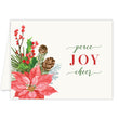 Load image into Gallery viewer, Peace, joy, and cheer holiday card greeting by Digibuddha, featuring holiday flower designs in Christmas colors.