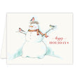 Load image into Gallery viewer, Pack of Cute Snowman Happy Holidays Cards by Digibuddha, featuring large snowman graphic with festive design