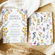 Load image into Gallery viewer, Pressed Wild Flowers Bridal Shower Invitation
