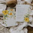 Load image into Gallery viewer, Yellow floral wildflower wedding suite with printed invitations, RSVP, and directions cards, perfect for a spring or rustic wedding.