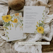 Load image into Gallery viewer, Yellow floral wildflower wedding suite with printed invitations, RSVP, and directions cards, perfect for a spring or rustic wedding.