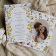 Load image into Gallery viewer, Spring wildflower frame engagement party invitations with pressed floral design and whimsical botanical accents.