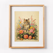 Load image into Gallery viewer, Flower Patch Vintage Cat Art Print