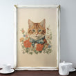 Load image into Gallery viewer, Vintage Orange Tabby Cat with Blue Bow Art Print