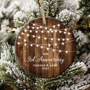 Our 3rd Anniversary Ornament, Personalized | 545