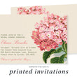Load image into Gallery viewer, Classic Hydrangea in Pink Bridal Shower Invitations, featuring pink florals, large blooms, and watercolor effects