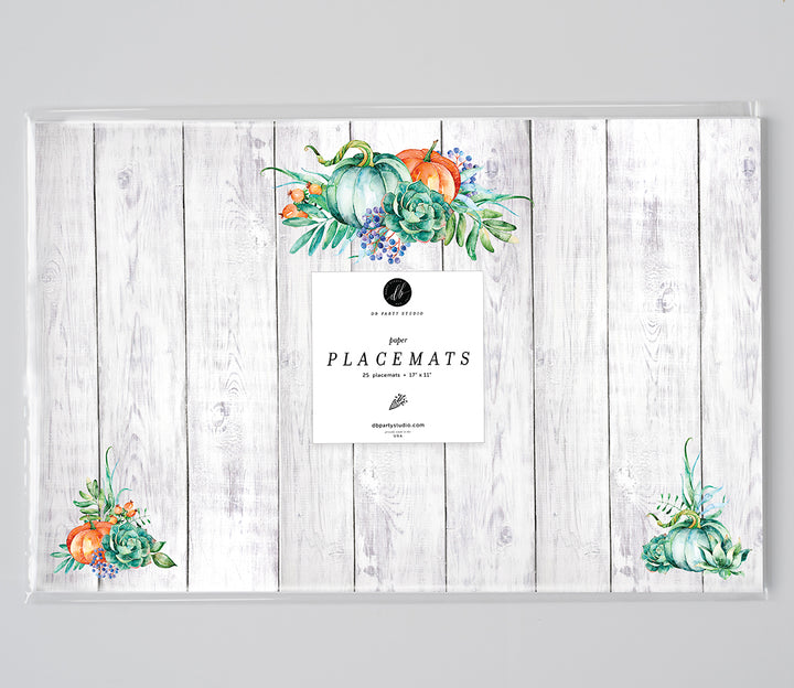 Elegant Pumpkins Paper Placemats by Digibuddha