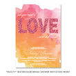 Load image into Gallery viewer, Chic All You Need is Love Bridal Shower Invitation, pink and orange theme, glam and fun design, watercolor and glitter look