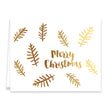 Load image into Gallery viewer, Faux gold leaves Merry Christmas holiday cards, modern and festive design, elegant and unique, by Digibuddha.