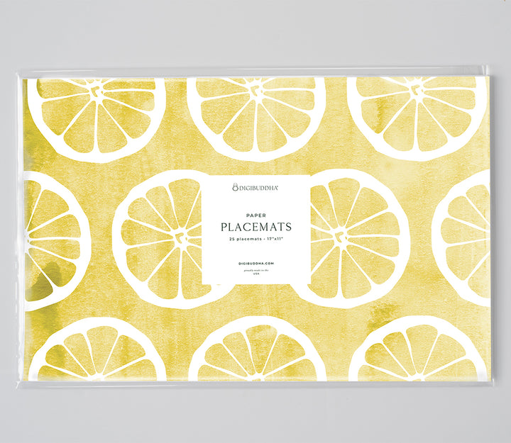Lemon Yellow Placemats for Outdoor Summer Party by Digibuddha