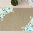 Load image into Gallery viewer, Elegant faux linen and country blue paper placemats with blue roses design, ideal for stylish dining and special occasions.