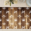 Load image into Gallery viewer, Elegant festive barn wood holiday paper placemat with woodgrain look and patterns of acorns, bells, and berries by Digibuddha.