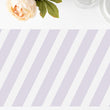 Load image into Gallery viewer, Light purple stripes paper placemats, perfect for enhancing modern dining table decor, bridal showers, and outdoor settings.