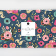 Load image into Gallery viewer, Dark navy flowers garden placemats with vibrant florals, perfect for modern dining, bridal showers, and garden tea parties.