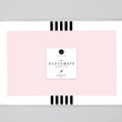 Load image into Gallery viewer, Blush pink black and white stripe paper placemats, perfect for modern dining, bridal showers, and chic outdoor table setting.