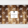 Load image into Gallery viewer, Elegant festive barn wood holiday paper placemat with woodgrain look and patterns of acorns, bells, and berries by Digibuddha.