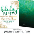 Load image into Gallery viewer, Green ombre Christmas party invite, festive chic design, perfect for holiday gatherings, customizable.