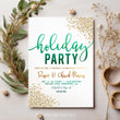 Load image into Gallery viewer, Green ombre Christmas party invite, festive chic design, perfect for holiday gatherings, customizable.
