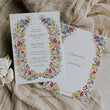 Load image into Gallery viewer, Floral garden wedding suite with wildflower and botanical accents, including wedding invitations, RSVP, and directions cards.