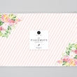 Load image into Gallery viewer, Stripe Blush Pink Paper Place Mats with corner floral designs by Digibuddha