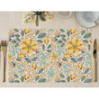 Load image into Gallery viewer, Yellow Retro Floral Placemats for Bridal Shower by Digibuddha