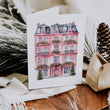 Load image into Gallery viewer, Pink Christmas House Folded Holiday Cards