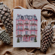 Load image into Gallery viewer, Pink Christmas House Folded Holiday Cards
