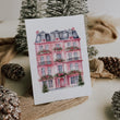 Load image into Gallery viewer, Pink Christmas House Folded Holiday Cards