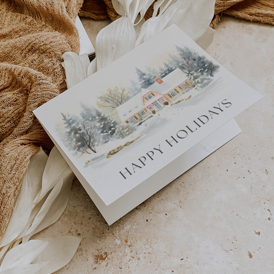 Peaceful Home Real Estate Agent Photo Christmas Cards