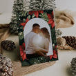 Load image into Gallery viewer, Elegant Poinsettia Arch Photo Folded Holiday Cards