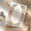 Load image into Gallery viewer, Colorful wildflower baby shower invitation card for garden theme celebration, blending purple, green, yellow, and pink florals, perfect for spring or summer boho-themed baby showers.