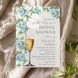 Load image into Gallery viewer, French Blue Petals and Prosecco Bridal Shower Invitation