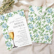 Load image into Gallery viewer, French Blue Petals and Prosecco Bridal Shower Invitation