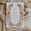 Load image into Gallery viewer, Custom wildflower bridal shower invitation card, elegant and printed, showcasing botanical designs for a sophisticated bridal shower, symbolizing beauty and unforgettable memories.