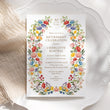 Load image into Gallery viewer, Wildflower-themed retirement celebration invitation with your photo in colorful floral purple pink yellow and greenery boho theme, symbolizing a joyous transition to new beginnings and freedom, perfect for celebrating a significant career milestone