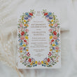 Load image into Gallery viewer, Wildflower-themed retirement celebration invitation with your photo in colorful floral purple pink yellow and greenery boho theme, symbolizing a joyous transition to new beginnings and freedom, perfect for celebrating a significant career milestone
