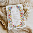 Load image into Gallery viewer, Wildflower-themed retirement celebration invitation with your photo in colorful floral purple pink yellow and greenery boho theme, symbolizing a joyous transition to new beginnings and freedom, perfect for celebrating a significant career milestone