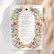 Load image into Gallery viewer, Floral pink wildflower graduation party invitation for 2024, featuring a colorful blend of pink, green, yellow, and purple flowers, perfect for celebrating a significant academic milestone in spring or summer