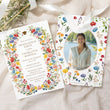 Load image into Gallery viewer, Floral pink wildflower graduation party invitation for 2024, featuring a colorful blend of pink, green, yellow, and purple flowers, perfect for celebrating a significant academic milestone in spring or summer